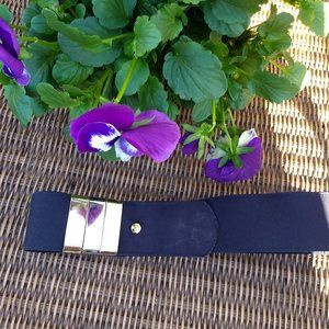 3/$25 vintage 80s black belt slide snap closure NWOT